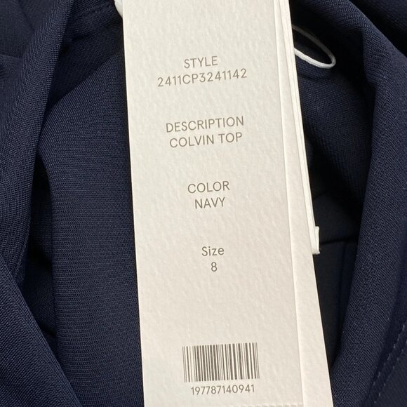 NEW VERONICA BEARD Women's Colivin Cropped Top Navy Blue Size 8 – Long Sleeve - Picture 5 of 11